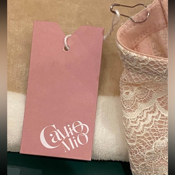 NWT Camio Mio Pink & Cream Lace Bra, Size 38C - Picture 4 of 5